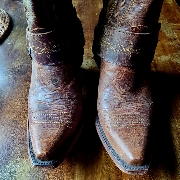 EUC Junk Gypsy Lane VAGABOND Boots 10 Brown Distressed Snip Toe Western Cowboy - Picture 8 of 8